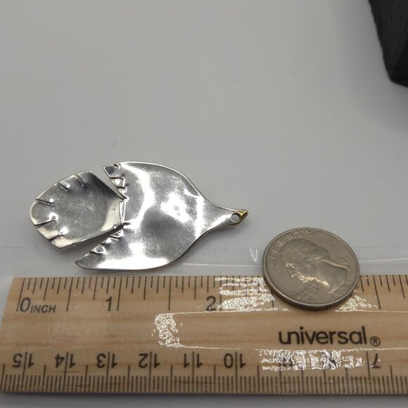 Handmade Sterling Silver 925 Dove Bird Artisan Love Gift Unique Spoon 2.25" Pin - Picture 14 of 14